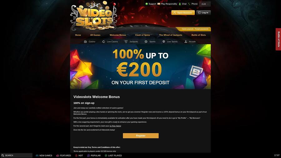 Videoslots Casino Desktop-kampanjer