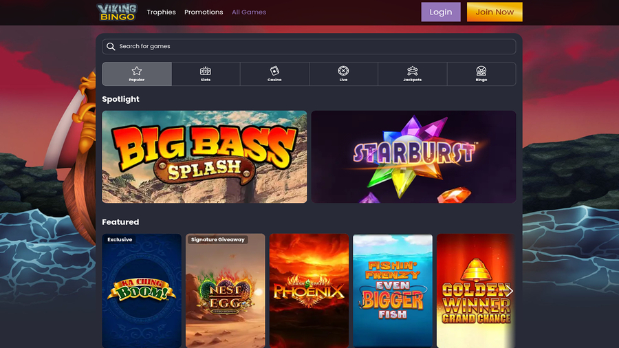 Viking Bingo Casino Desktop Games