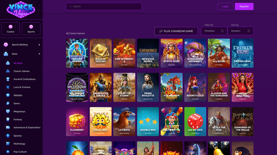 Vince Vegas Casino Desktop Games