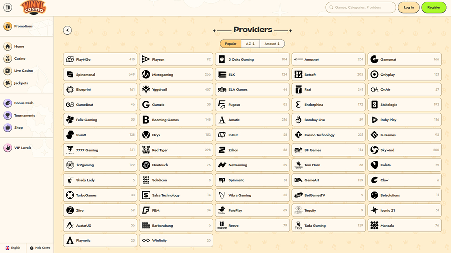 Vinyl Casino Desktop Game Developers