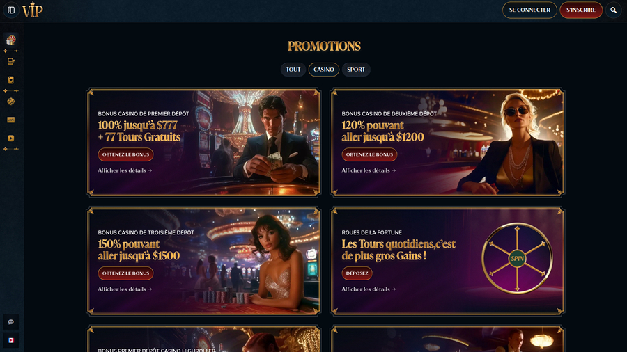 VIP Casino Desktop Promotions