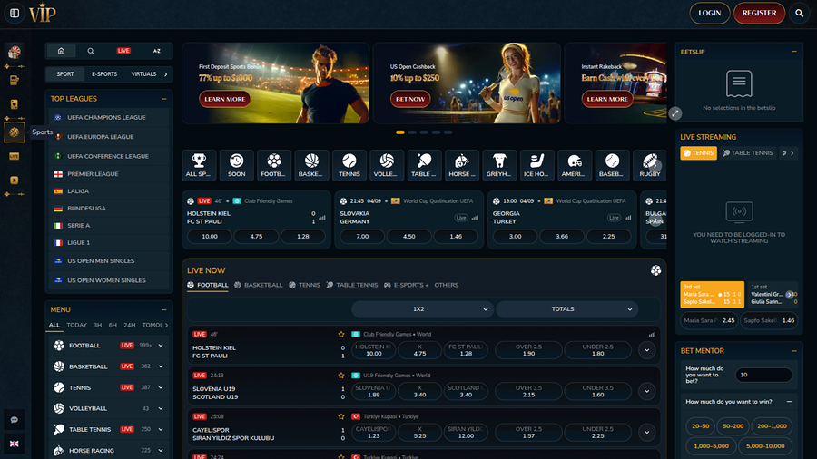 VIP Casino Desktop Sports