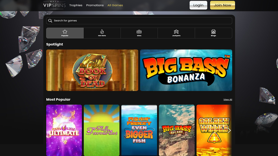 VIP Spins Casino Desktop Games