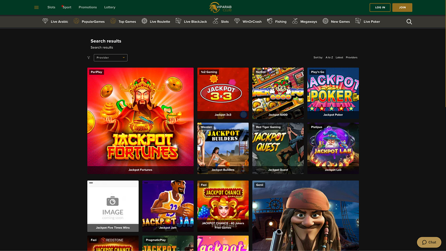 VipArabClub Casino Desktop Jackpot