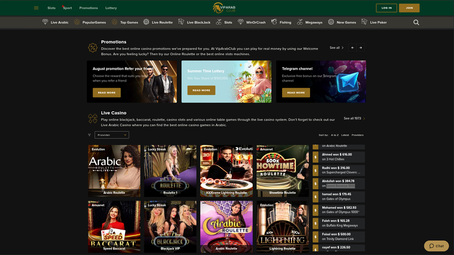 VipArabClub Casino Desktop Live Dealer