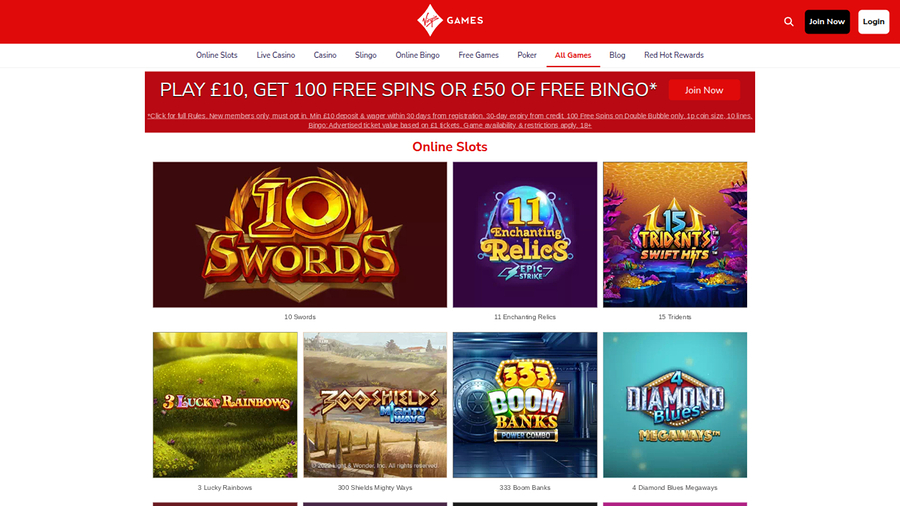 Virgin Games Casino Desktop Games