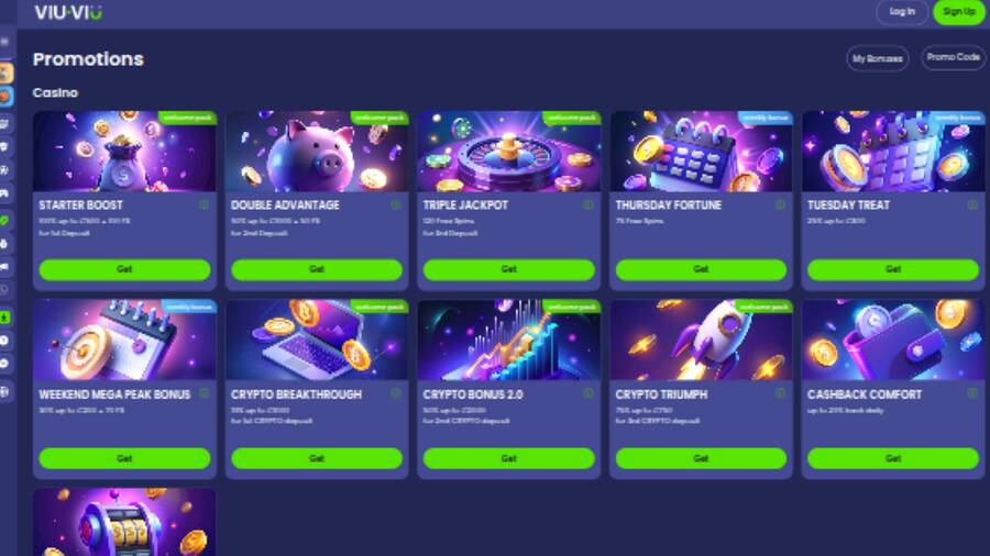 ViuViu Casino Promotions Desktop