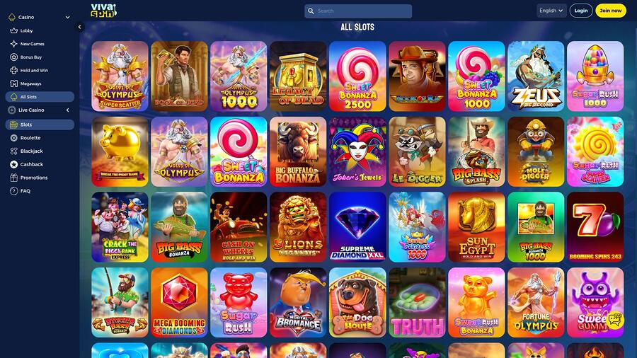 Juegos de escritorio de Vivaspin Casino