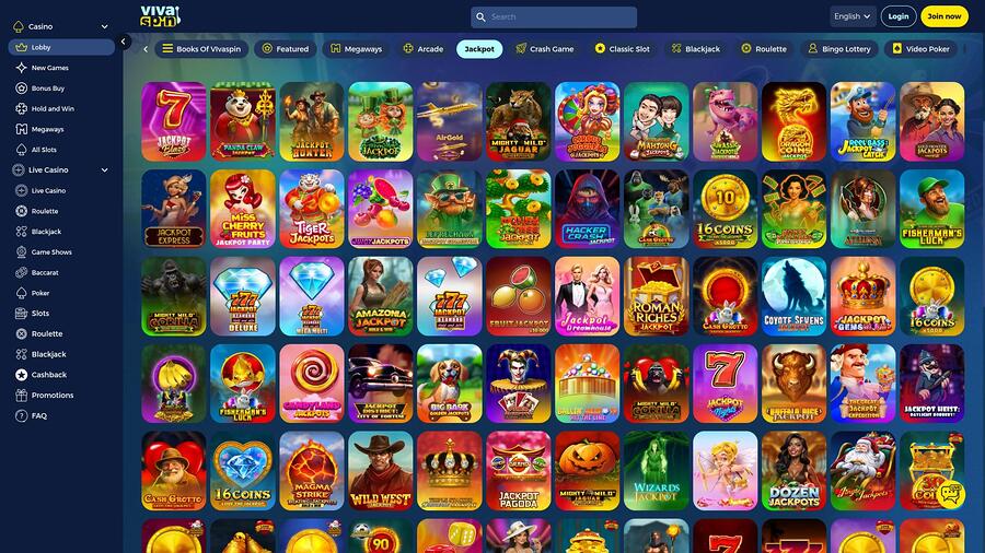 Jackpot de escritorio del casino Vivaspin