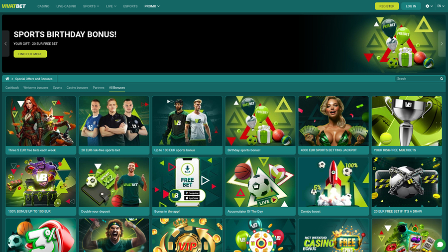 VivatBet Casino Desktop Promotions