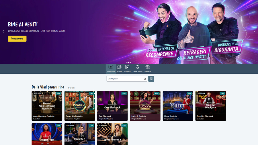 Vlad Cazino Desktop Live Dealer