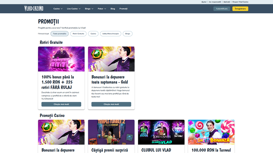 Vlad Cazino Desktop Promotions