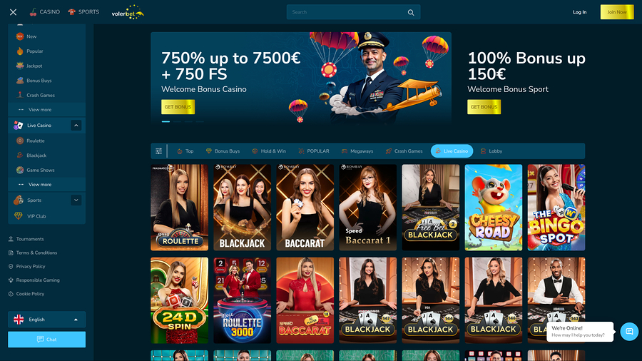 Volerbet Casino Desktop Live Dealer