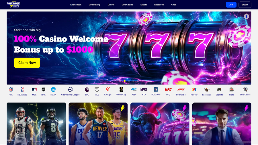 VoltageBet Casino Homepage