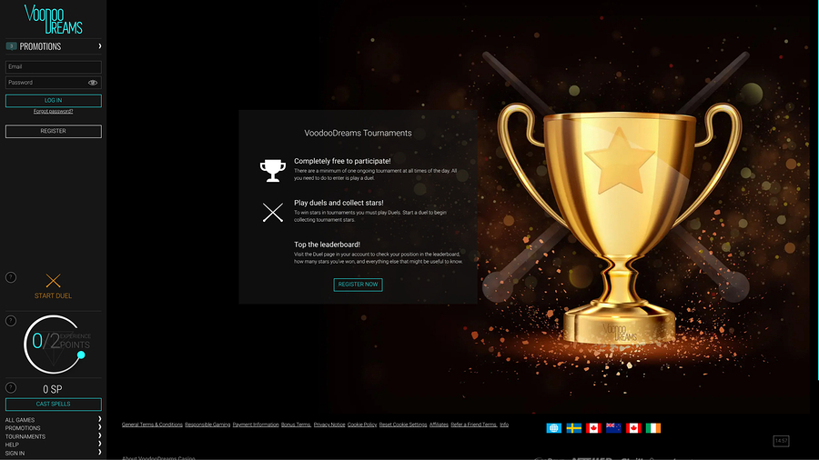 VoodooDreams Casino Desktop Tournaments