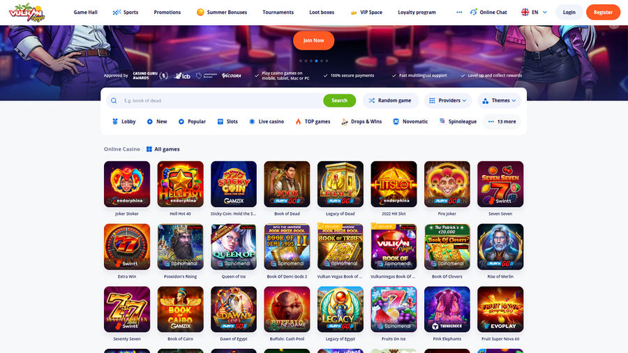 VulkanVegas Casino Desktop Games
