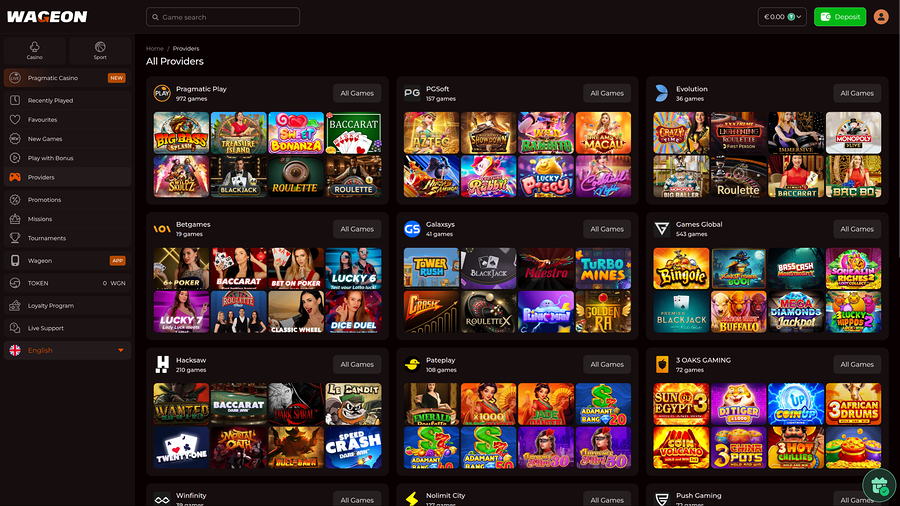 Desarrolladores de juegos de escritorio de Wageon Casino