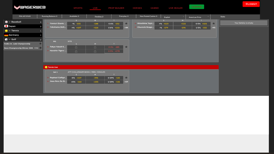  WagerWeb Casino Desktop Sports