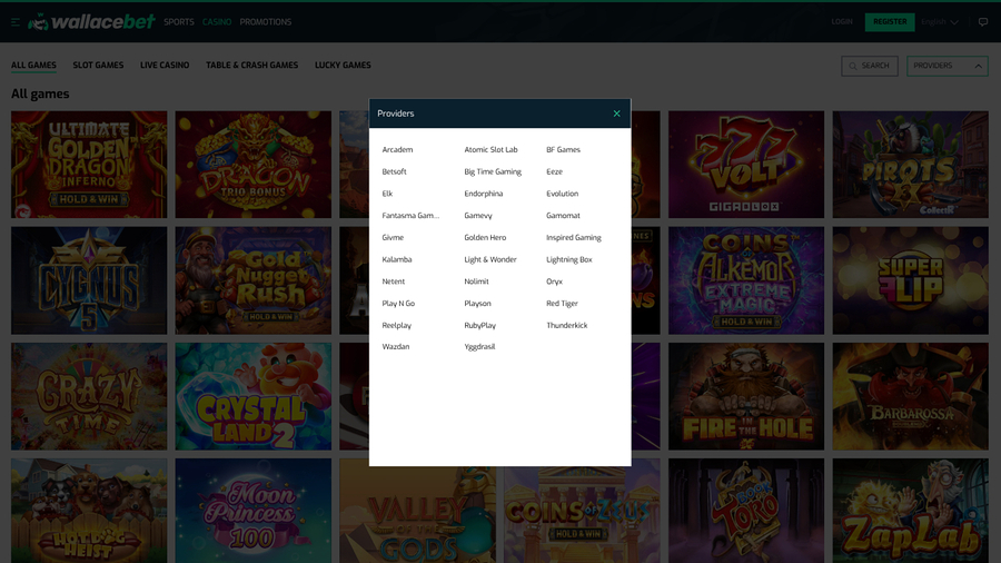 Wallacebet Casino Desktop Game Developers