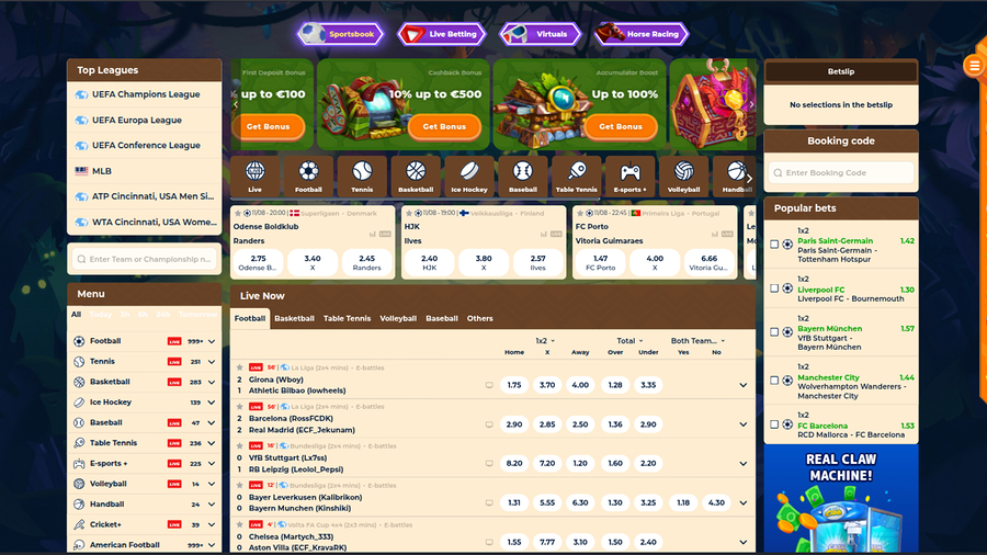 Wazamba Casino Desktop Sports