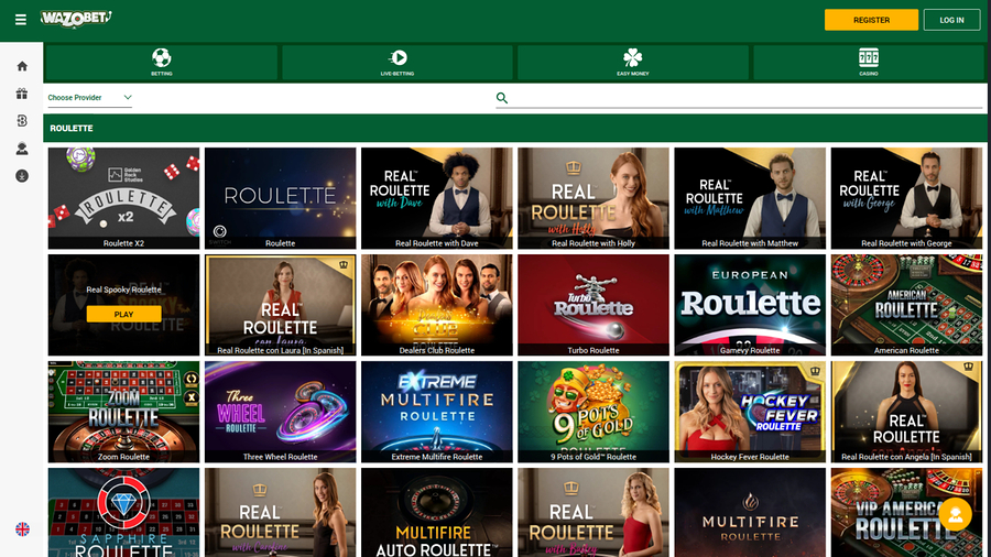 Wazobet Casino Desktop Live Dealer