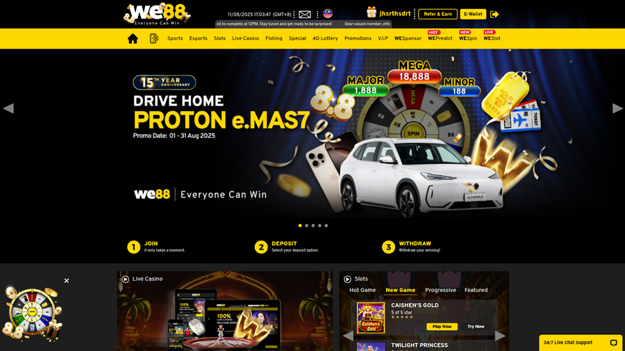 we88 casino homepage desktop