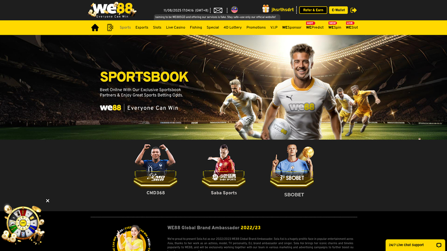 we88 casino sports desktop