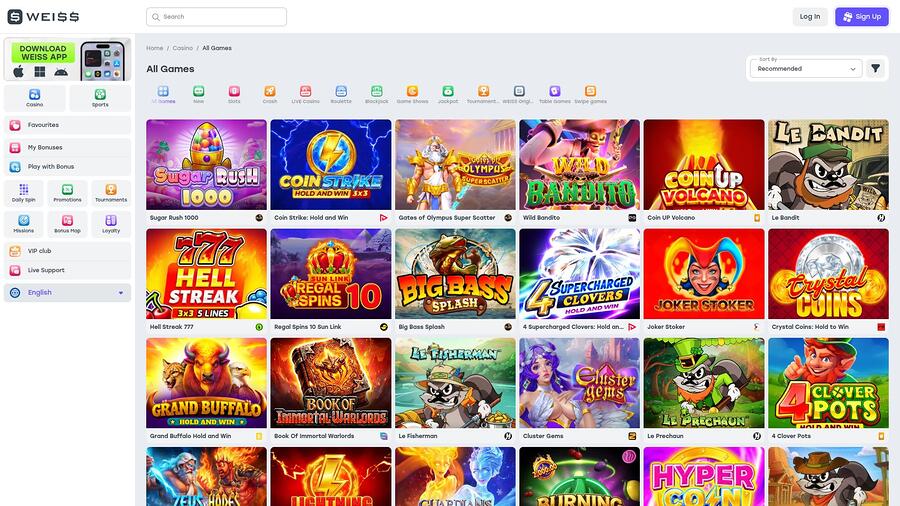 Weiss Casino Desktop Games
