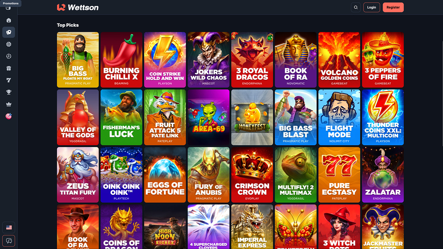 Juegos de escritorio de Wettson Casino