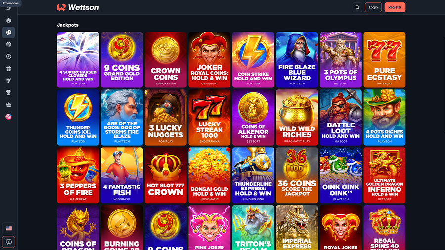 Jackpot de escritorio del casino Wettson