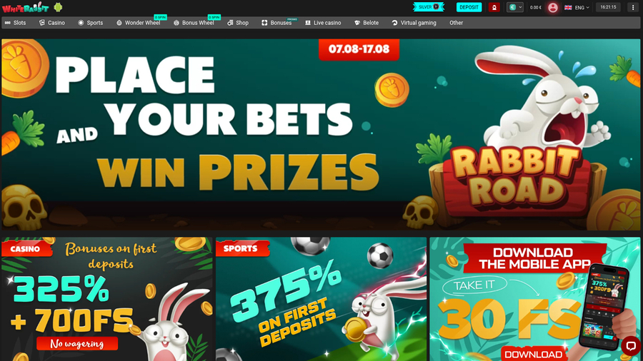 White Rabbit Homepage Desktop