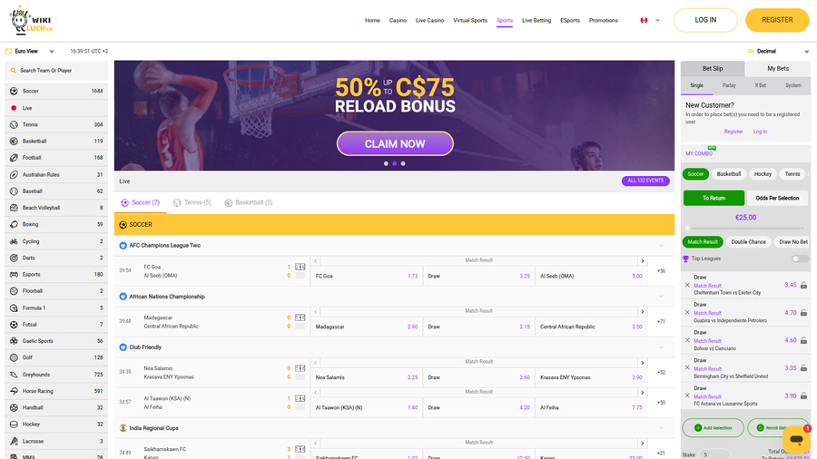 Wikiluck Casino Desktop Sports