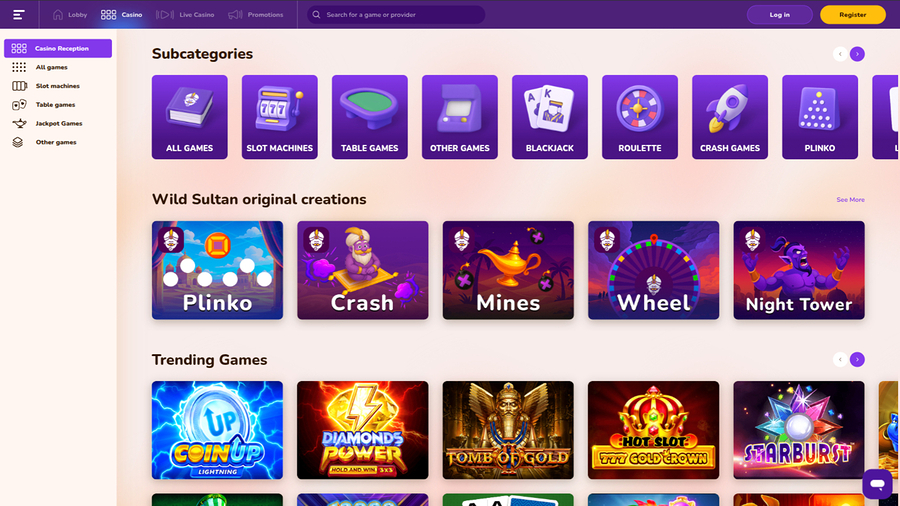 Wild Sultan Casino Desktop Games