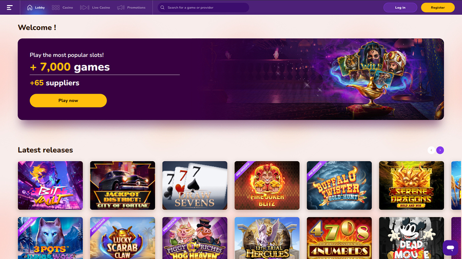 Wild Sultan Casino Desktop Homepage