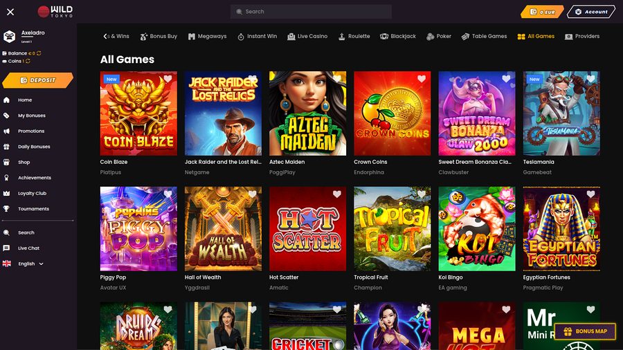 Wild Tokyo Casino Desktop Games