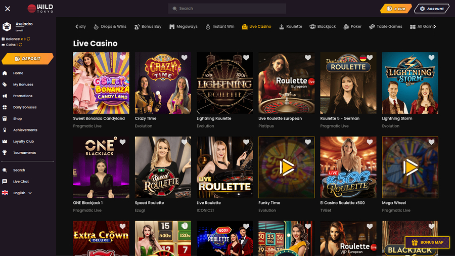 Wild Tokyo Casino Desktop Live Dealer