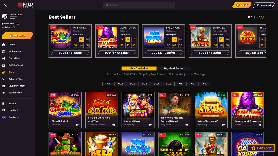 Wild Tokyo Casino Desktop Shop