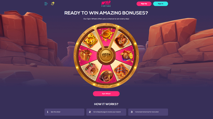 Wildfortune Casino Desktop Wheel Spin
