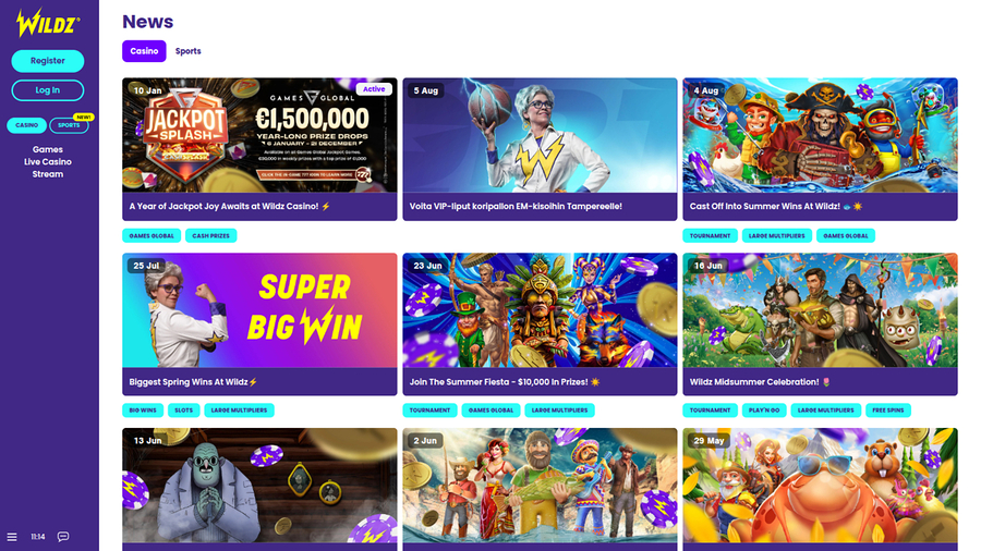 Wildz Casino Desktop Promotions