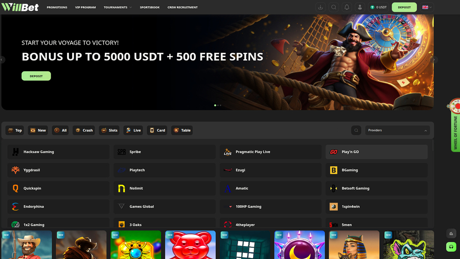 Willbet Casino Desktop Game Developers