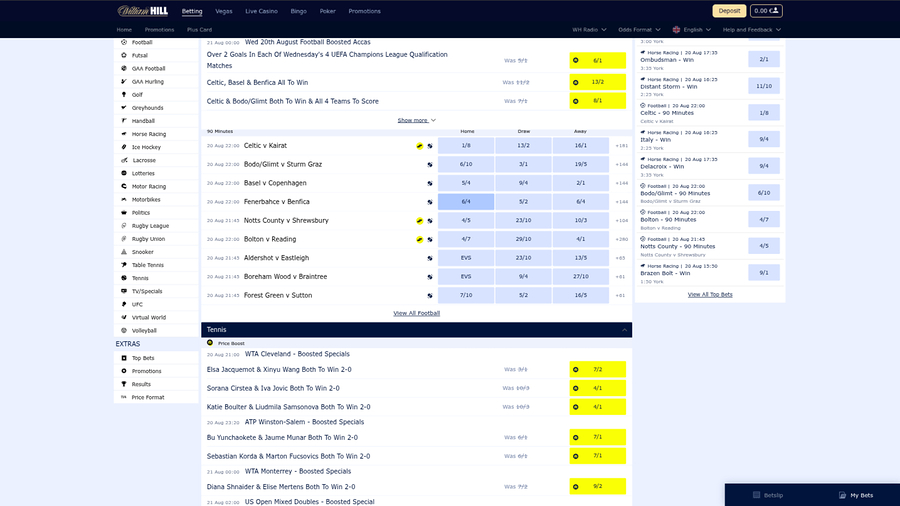 Willbet Casino Desktop Sports