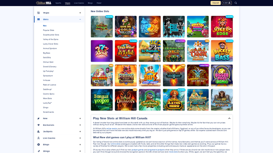 William Hill Casino Desktop Games