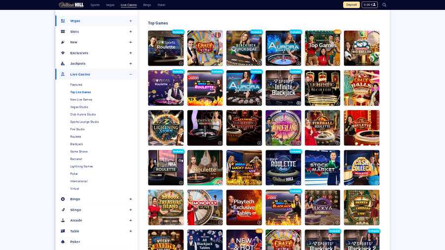 William Hill Casino Desktop Live Dealer