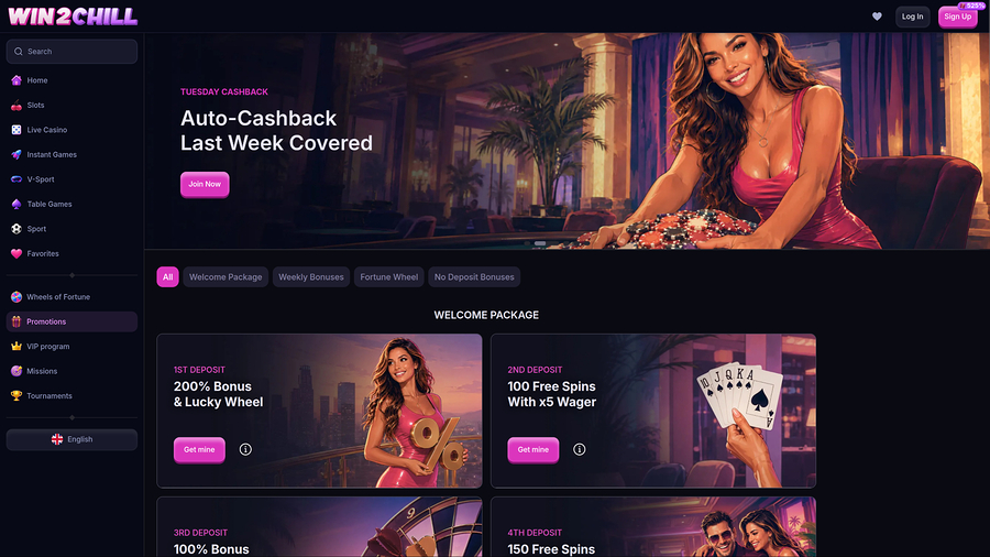 Promociones de escritorio del casino Win2chill