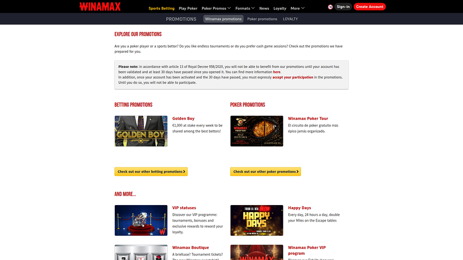 Winamax Desktop Promotions