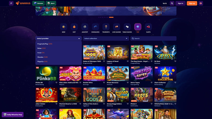 Winarius Casino Desktop Game Developers