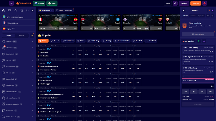 Winarius Casino Desktop Sport