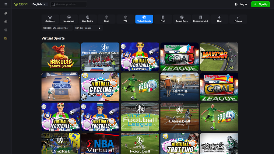 Wincraft Casino Desktop Virtual Sports