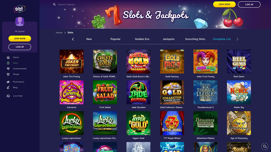 Wink Slots Casino Desktop Games
