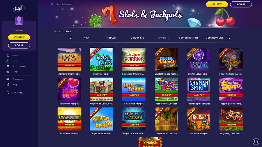 Wink Slots Casino Desktop Jackpot